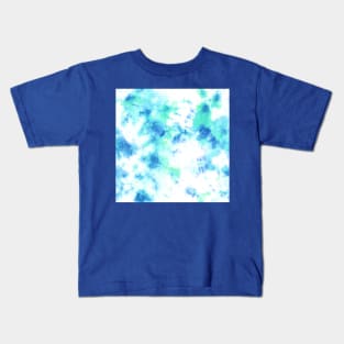 Blue and Green Tie-Dye Spots Kids T-Shirt